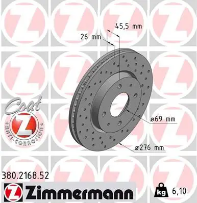 Handler.Part Brake disc ZIMMERMANN 380216852 1