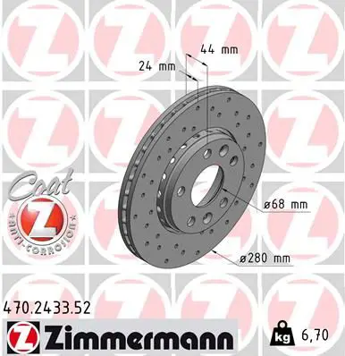 Handler.Part Brake disc ZIMMERMANN 470243352 1