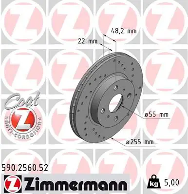 Handler.Part Brake disc ZIMMERMANN 590256052 1