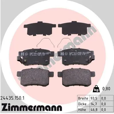 Handler.Part Brake pad set, disc brake ZIMMERMANN 244351501 1