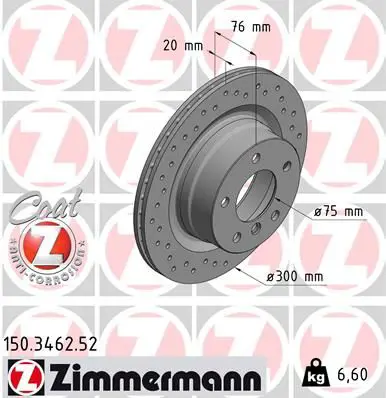 Handler.Part Brake disc ZIMMERMANN 150346252 1