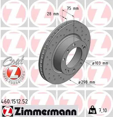 Handler.Part Brake disc ZIMMERMANN 460151252 1