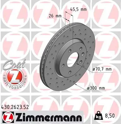 Handler.Part Brake disc ZIMMERMANN 430262352 1