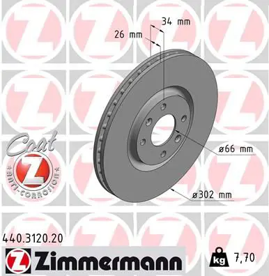 Handler.Part Brake disc ZIMMERMANN 440312020 1