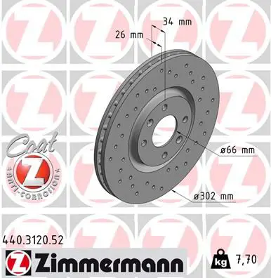 Handler.Part Brake disc ZIMMERMANN 440312052 1