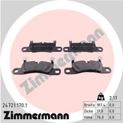 Handler.Part Brake pad set, disc brake ZIMMERMANN 247211701 1