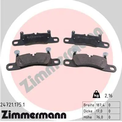 Handler.Part Brake pad set, disc brake ZIMMERMANN 247211751 1