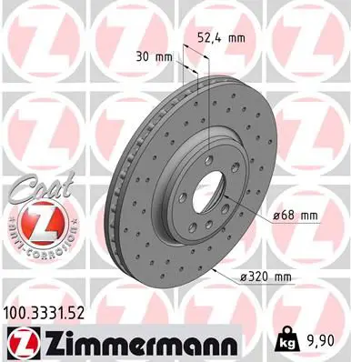 Handler.Part Brake disc ZIMMERMANN 100333152 1