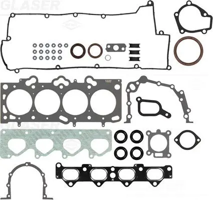 Handler.Part Full gasket set, engine GLASER S3827500 1