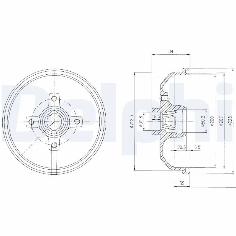 Handler.Part Brake drum DELPHI BF111 1