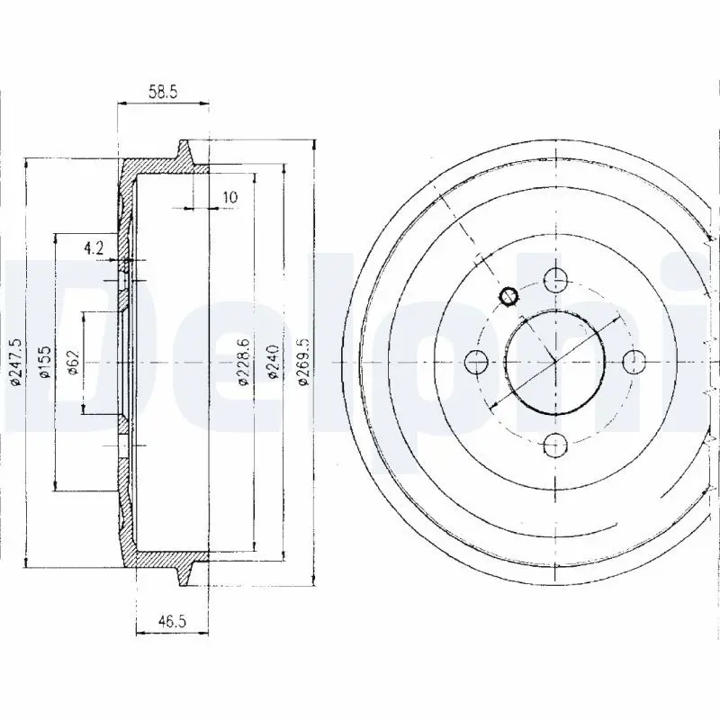 Handler.Part Brake drum DELPHI BF156 1