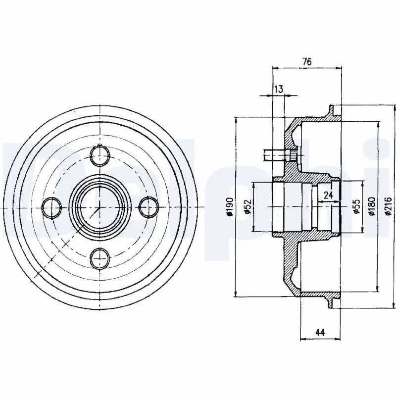 Handler.Part Brake drum DELPHI BF229 1