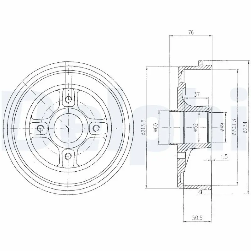 Handler.Part Brake drum DELPHI BF281 1