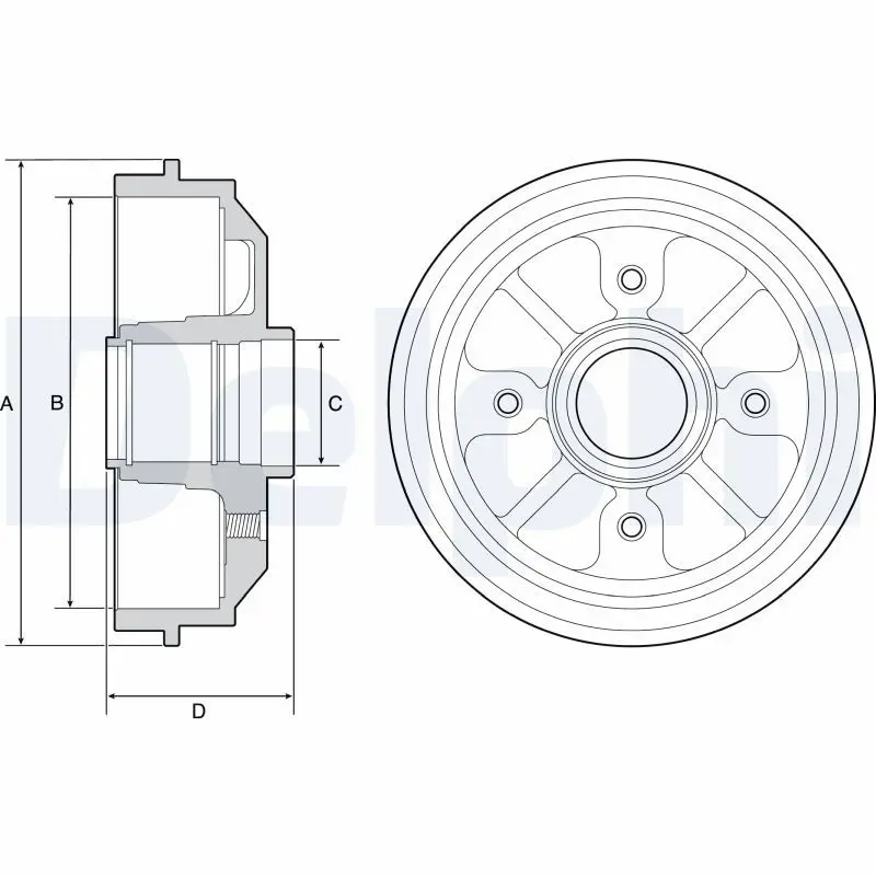 Handler.Part Brake drum DELPHI BF282 1