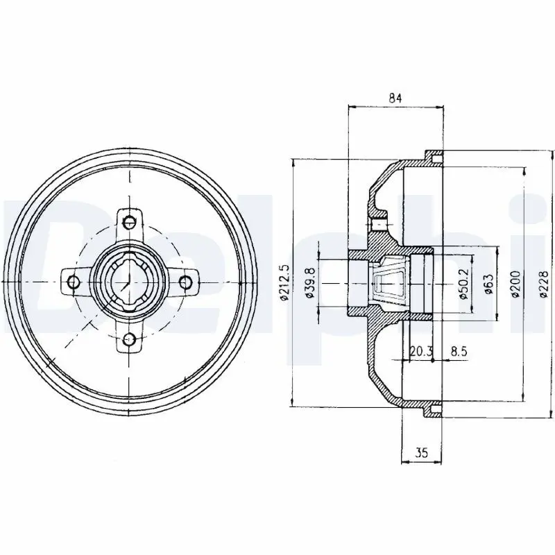 Handler.Part Brake drum DELPHI BF293 1