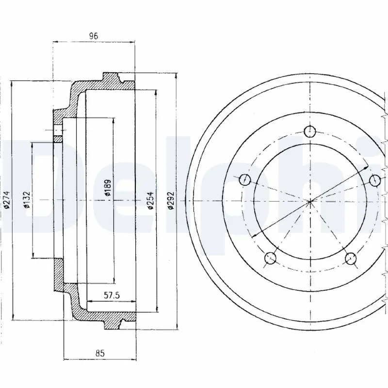 Handler.Part Brake drum DELPHI BF316 1