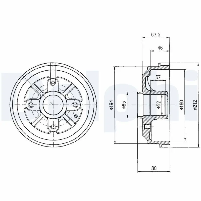 Handler.Part Brake drum DELPHI BF303 1