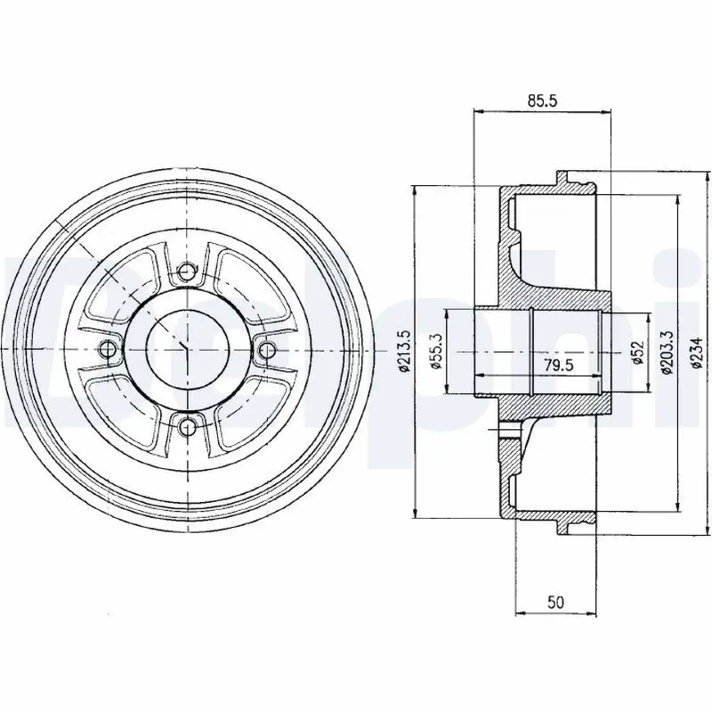 Handler.Part Brake drum DELPHI BF372 1