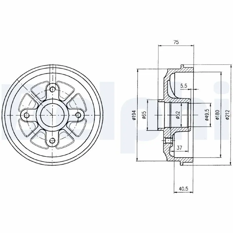 Handler.Part Brake drum DELPHI BF359 1