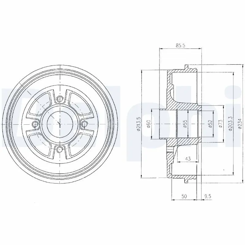 Handler.Part Brake drum DELPHI BF380 1