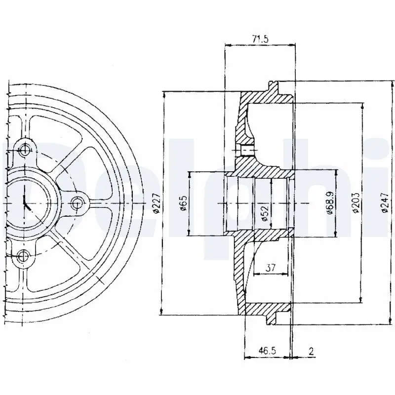 Handler.Part Brake drum DELPHI BF392 1