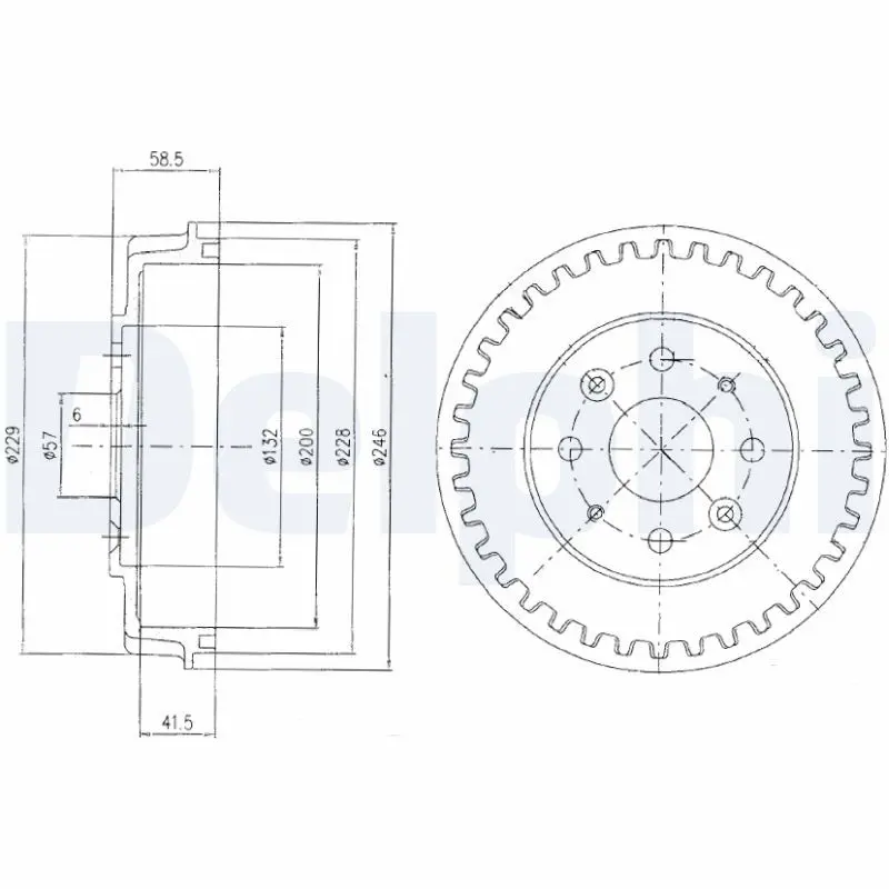 Handler.Part Brake drum DELPHI BF396 1