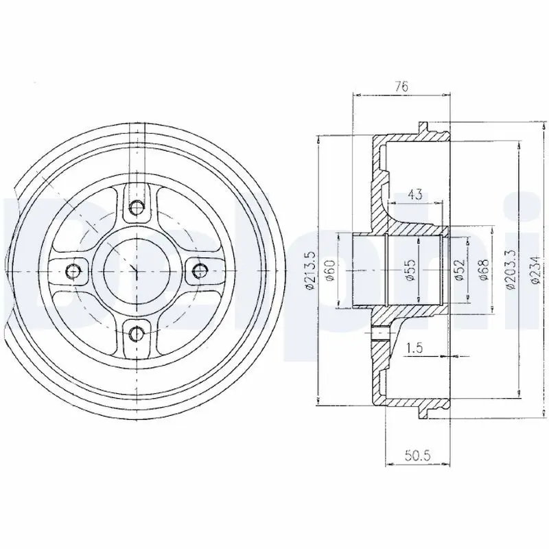 Handler.Part Brake drum DELPHI BF423 1