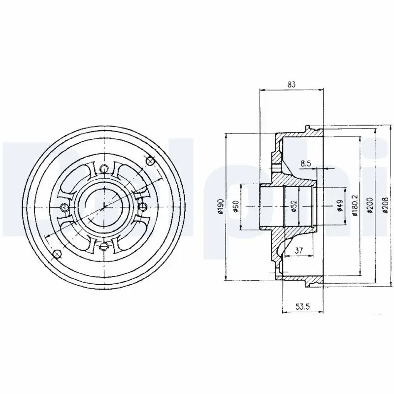 Handler.Part Brake drum DELPHI BF426 1