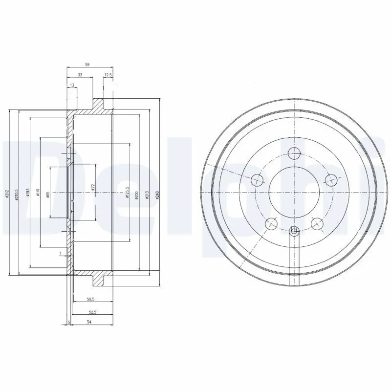 Handler.Part Brake drum DELPHI BF463 1