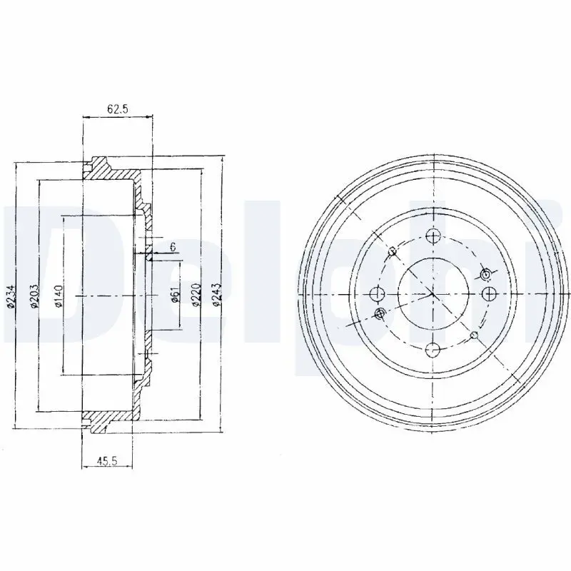 Handler.Part Brake drum DELPHI BF482 1