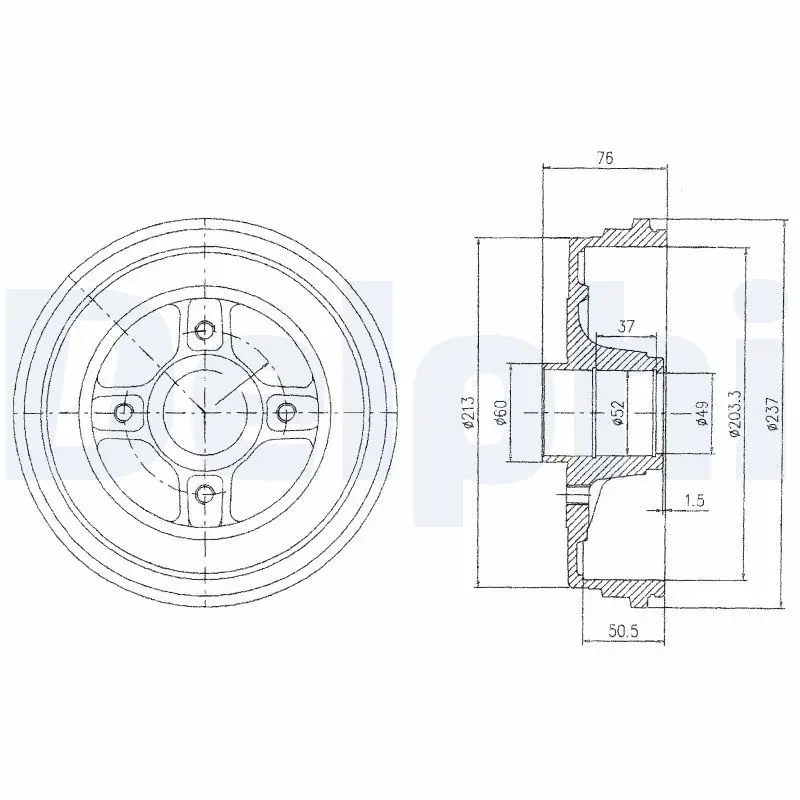 Handler.Part Brake drum DELPHI BF496 1