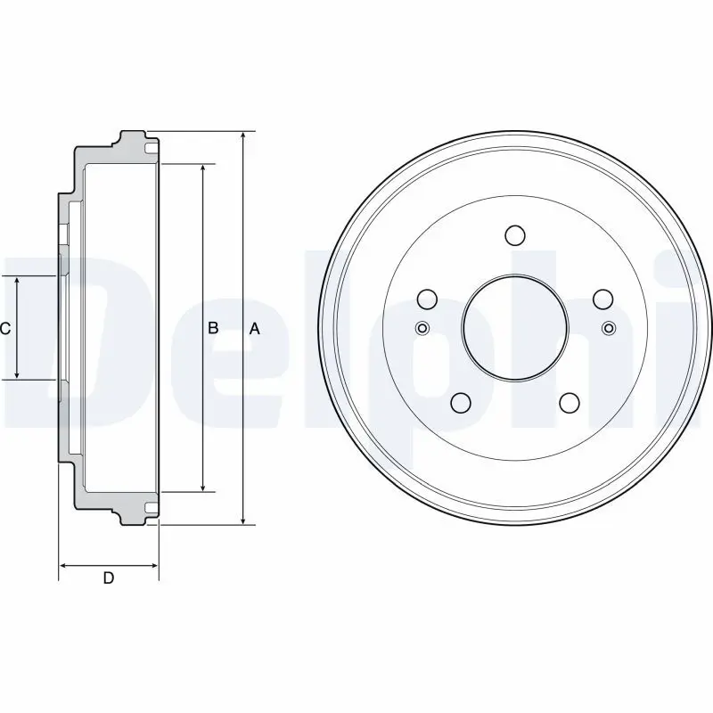 Handler.Part Brake drum DELPHI BF504 1