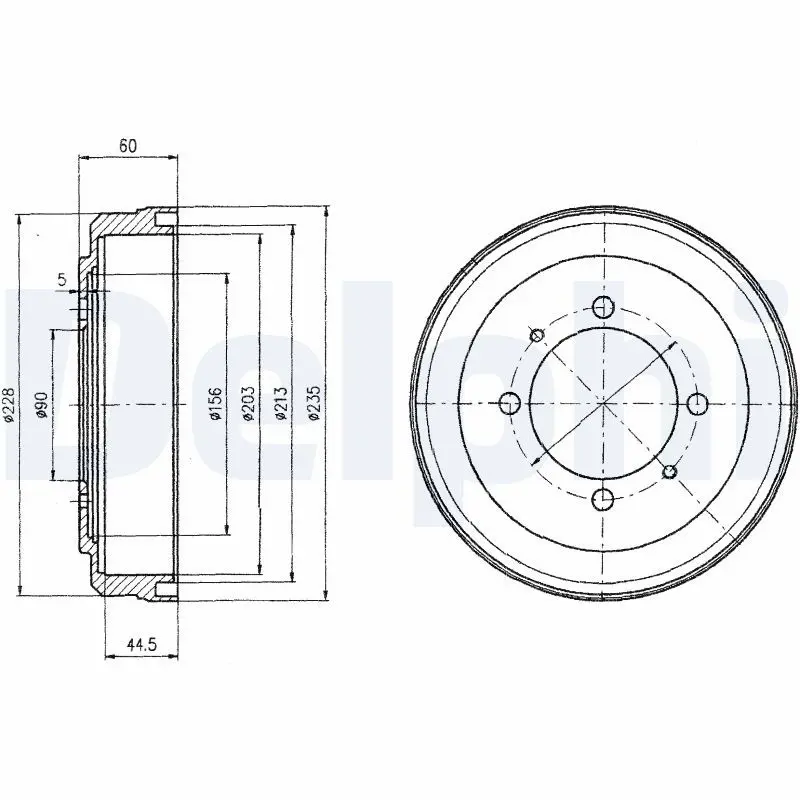 Handler.Part Brake drum DELPHI BF497 1