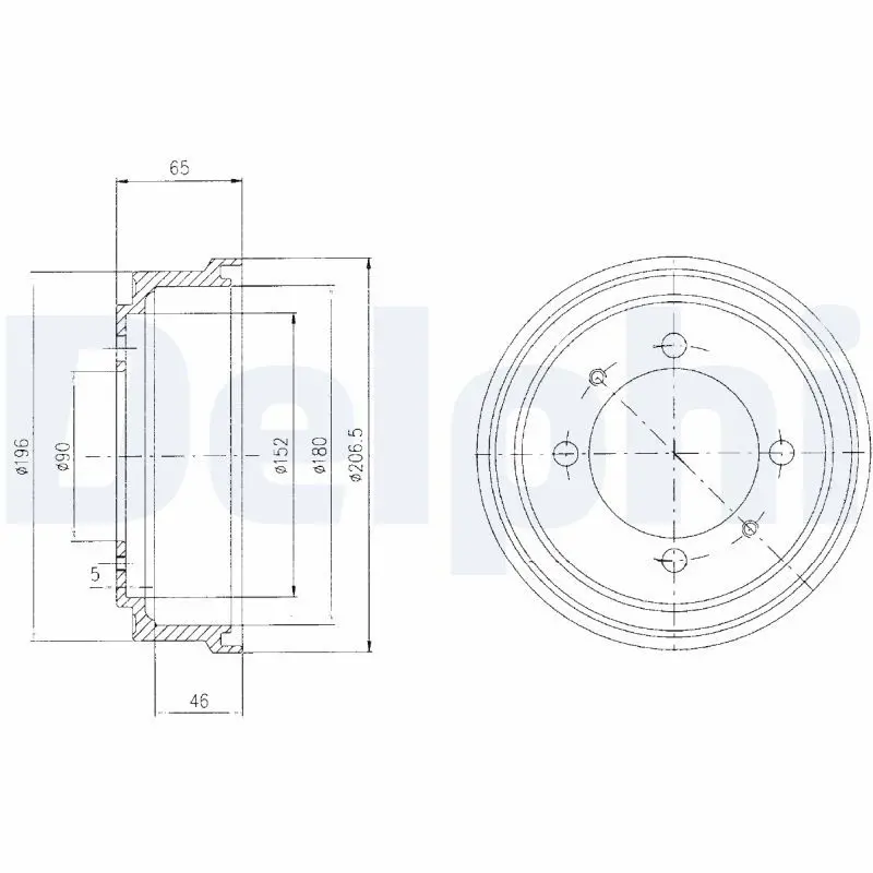 Handler.Part Brake drum DELPHI BF498 1