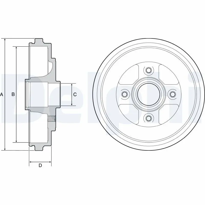 Handler.Part Brake drum DELPHI BF509 1