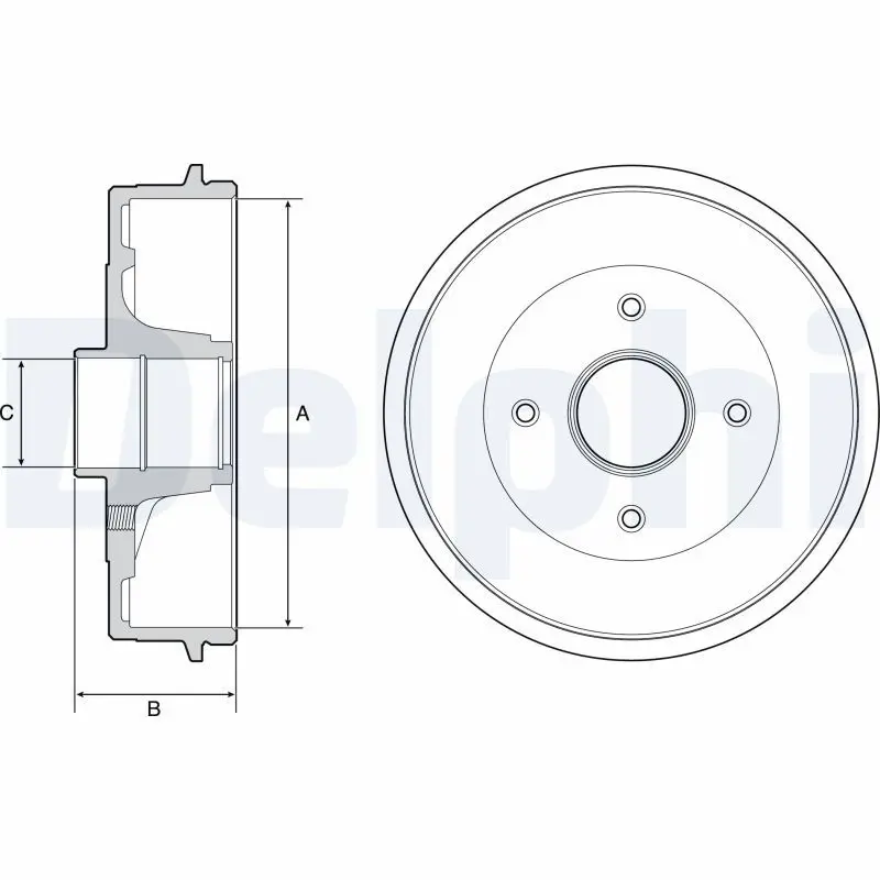 Handler.Part Brake drum DELPHI BF531 1