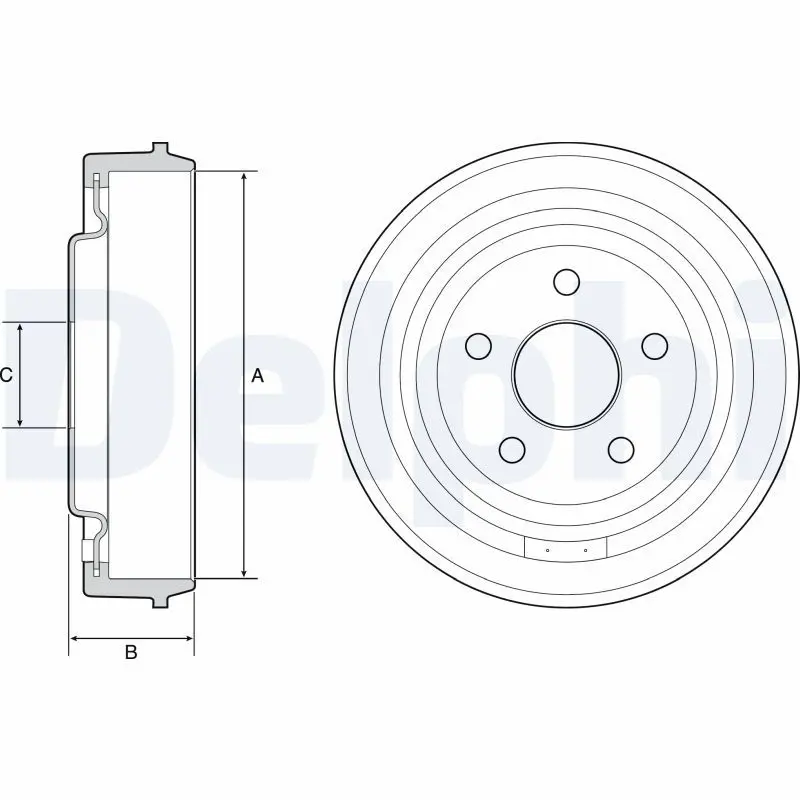 Handler.Part Brake drum DELPHI BF543 1