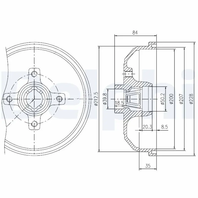 Handler.Part Brake drum DELPHI BFR111 1