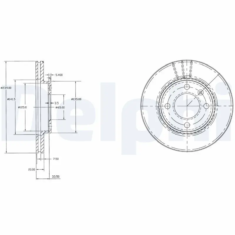 Handler.Part Brake disc DELPHI BG2109 1