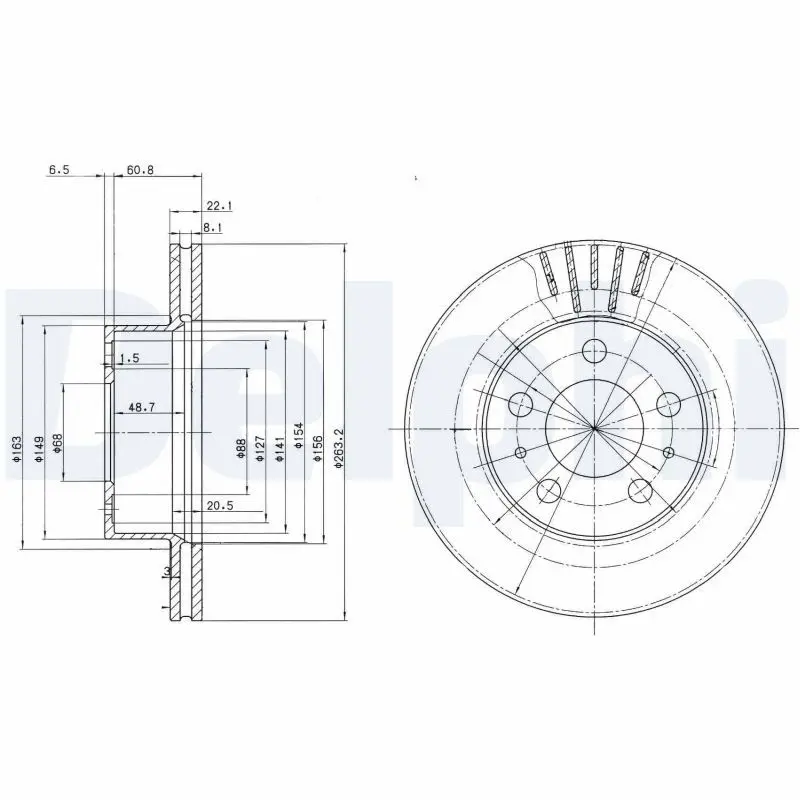 Handler.Part Brake disc DELPHI BG2207 1