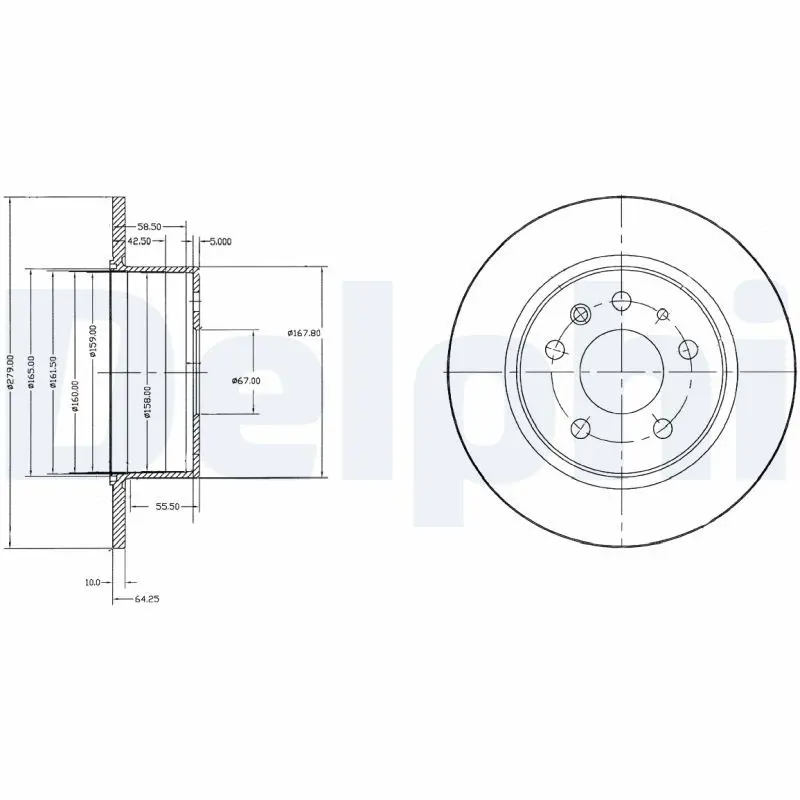 Handler.Part Brake disc DELPHI BG2252 1