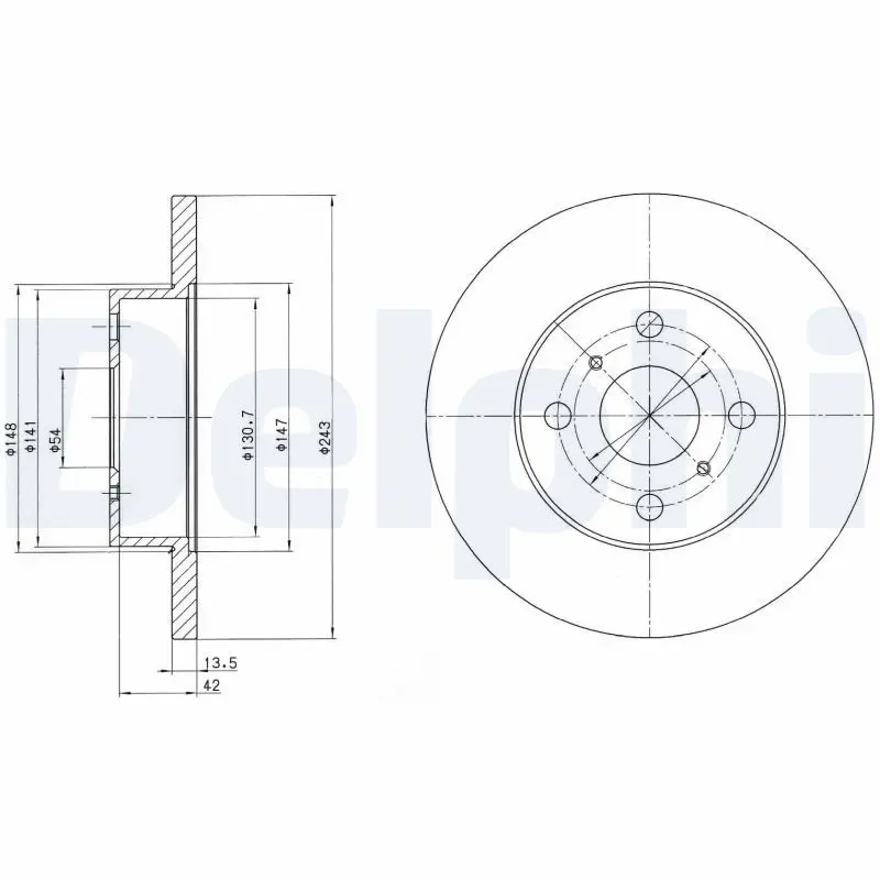 Handler.Part Brake disc DELPHI BG2254 1