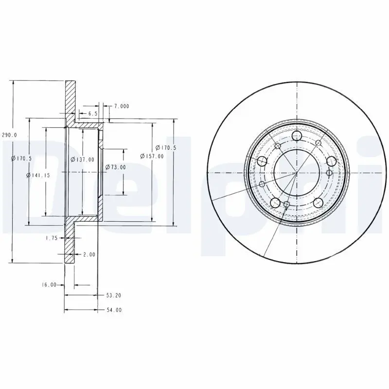 Handler.Part Brake disc DELPHI BG2257 1