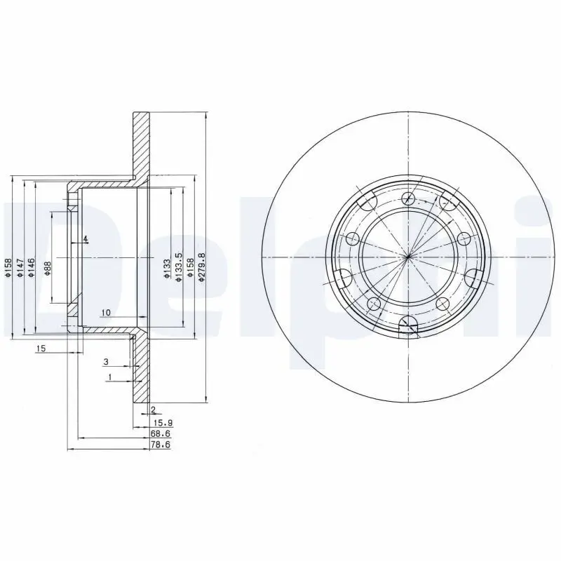 Handler.Part Brake disc DELPHI BG2265 1