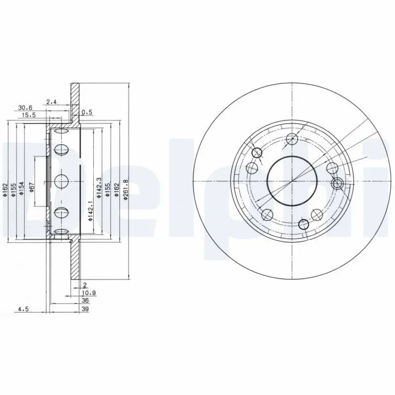 Handler.Part Brake disc DELPHI BG2288 1