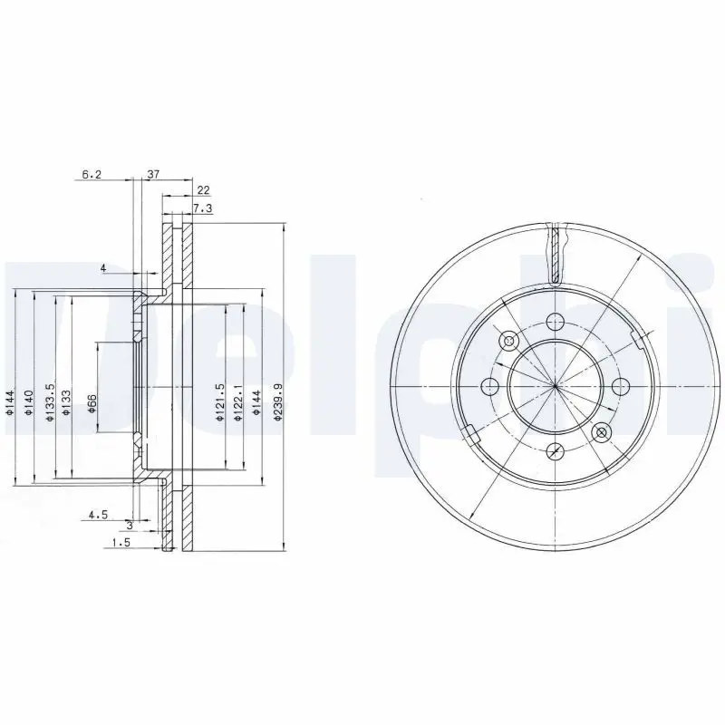 Handler.Part Brake disc DELPHI BG2290 1