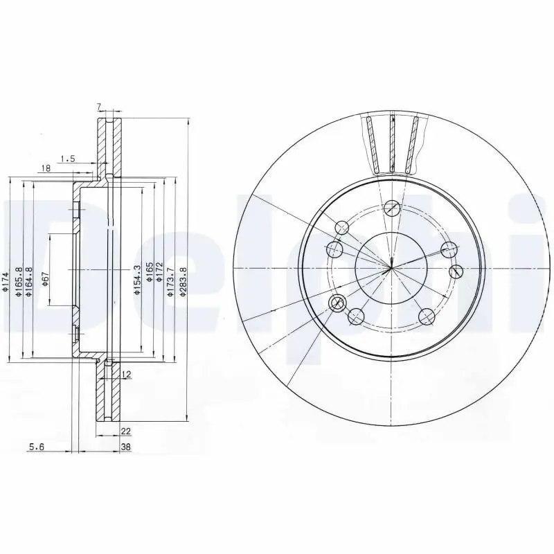 Handler.Part Brake disc DELPHI BG2345 1