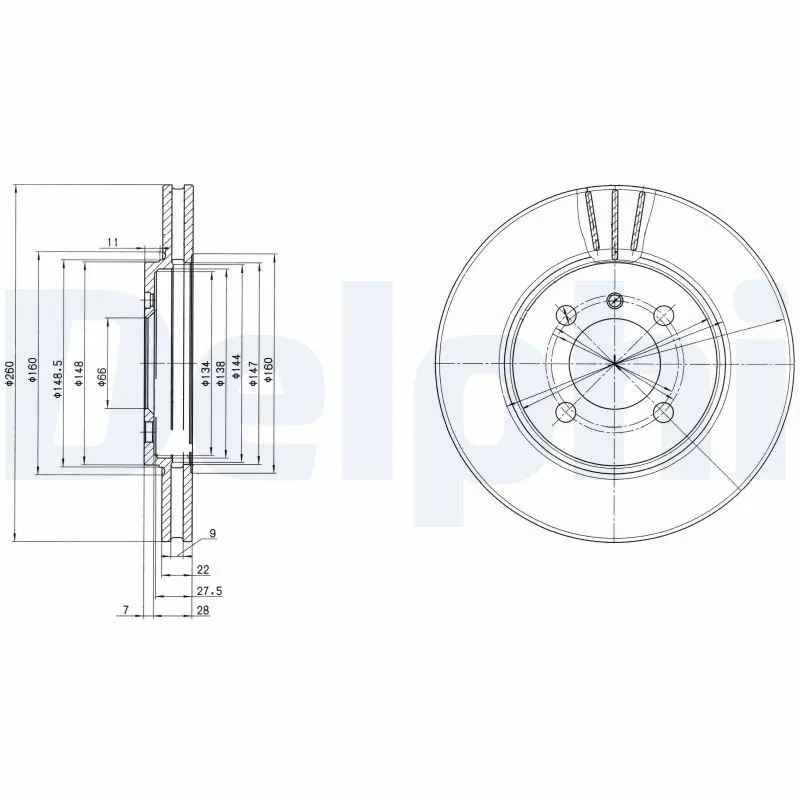 Handler.Part Brake disc DELPHI BG2347 1