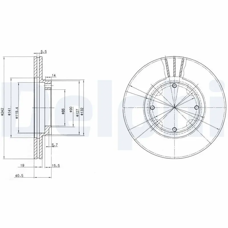 Handler.Part Brake disc DELPHI BG2394 1