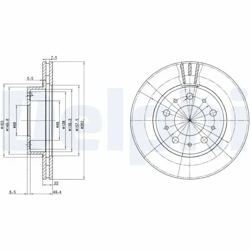 Handler.Part Brake disc DELPHI BG2425 1